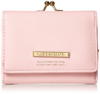 Aldi Women's CAP24 Tri-fold Wallet with Clasp, Solid Color, Pink Gray