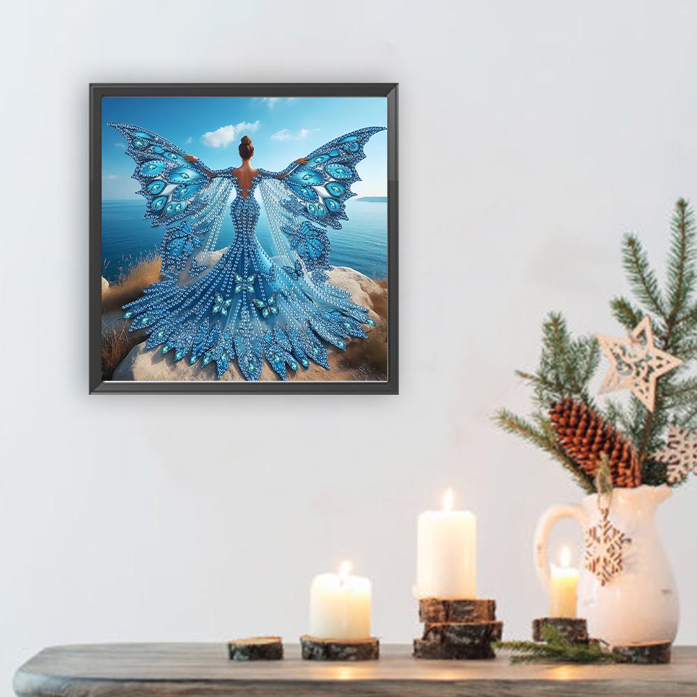 Kit di pittura a diamante 5D fai da te parziale a forma speciale, decorazione per ragazza, 30x30 cm