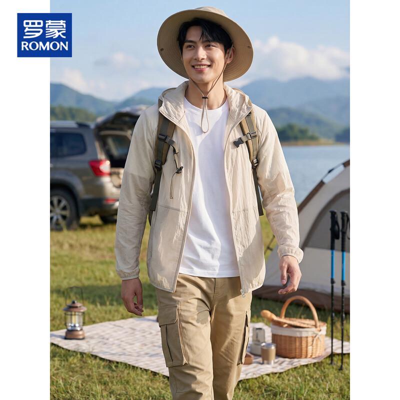 Romon Men's Hooded Sun Protection Outdoor Jacket