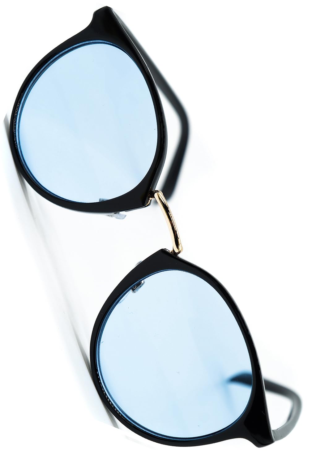 

[Bliss Leather] Солнцезащитные очки BlackGold x Light Blue, модные очки, бостонский стиль, полная оправа, мужские и женские, без диоптрий, цветные, прозрачные.