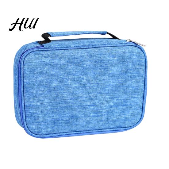 Portable Pencil Case 72-Slot Sketch 3-Layer Oxford Storage Pouch for Coloring Compact Travel Pens And Art Supplies Stationery Organizer Students