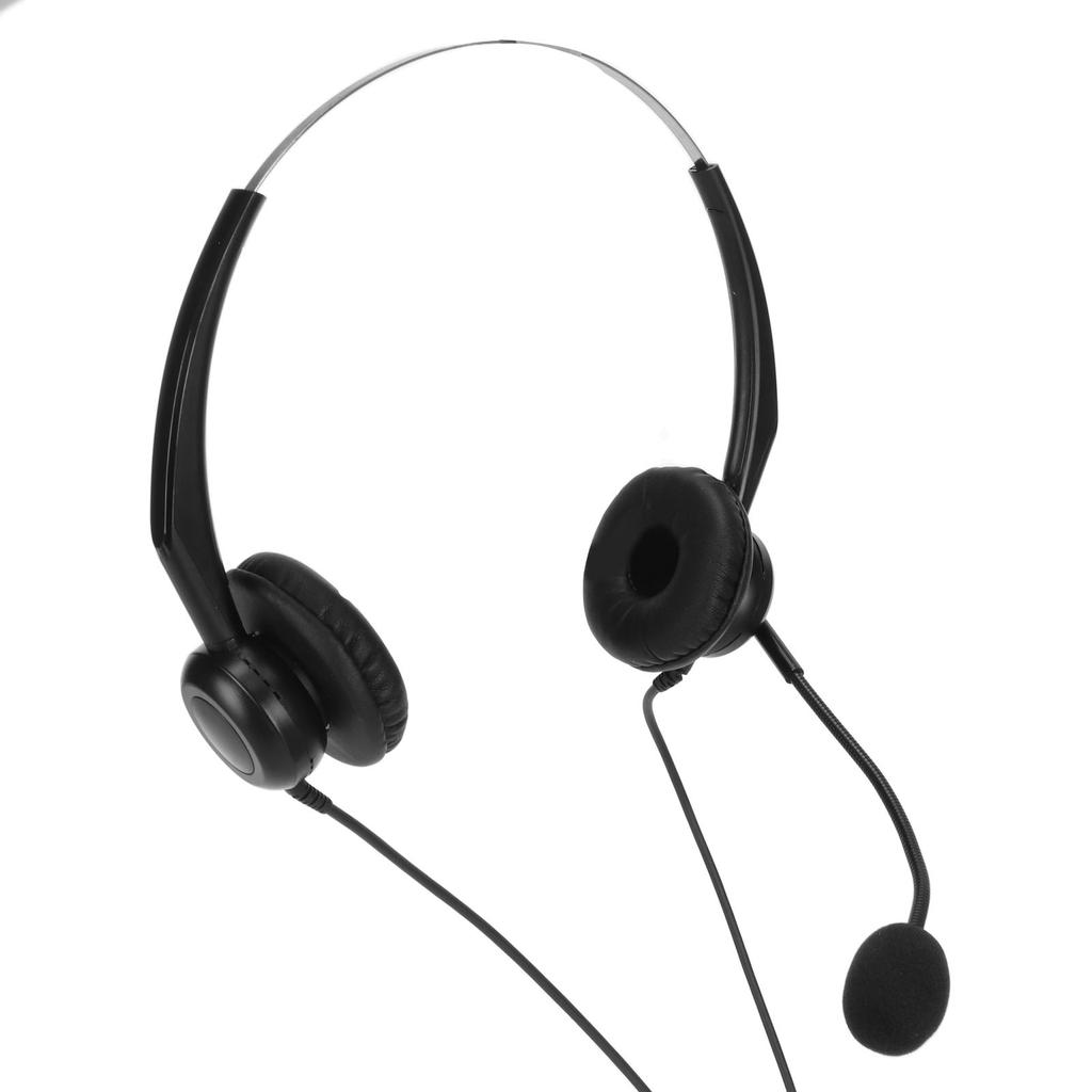 Kabelgebundenes Business-Headset mit Geräuschunterdrückung, binauraler Telefon-Kopfhörer mit Mikrofon für Büro-Callcenter