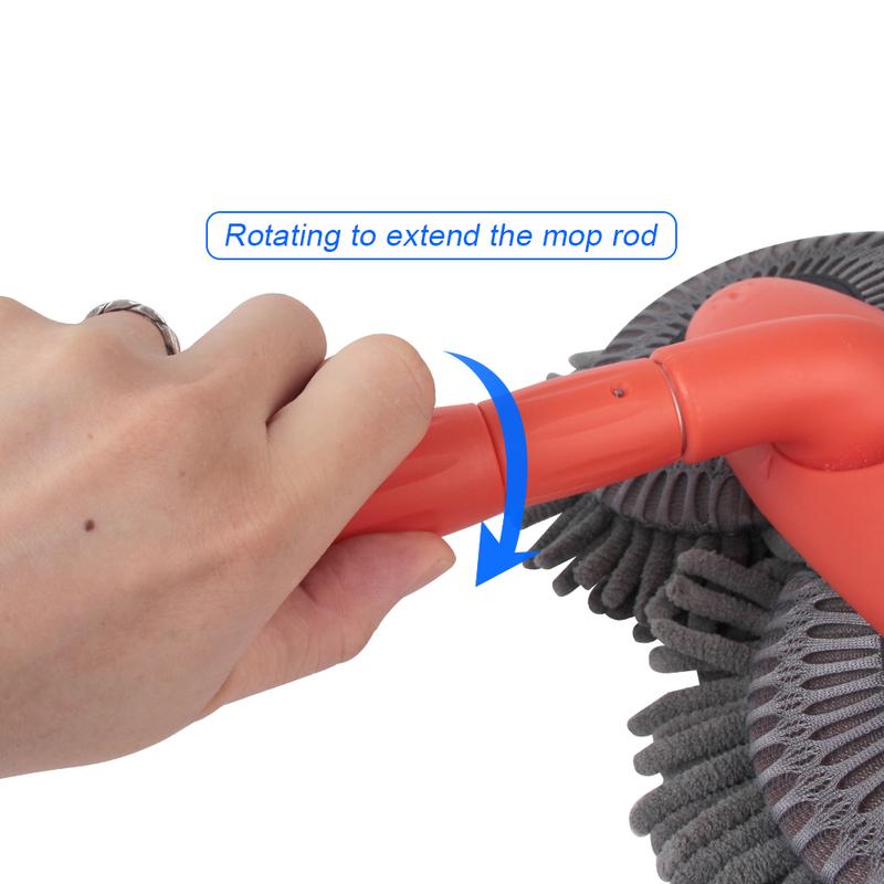 Car Wash Mop Rotating Auto Supplies Double Brush Head Roof Window Cleaning Maintenance Three-Section Telescopic Auto Accessories