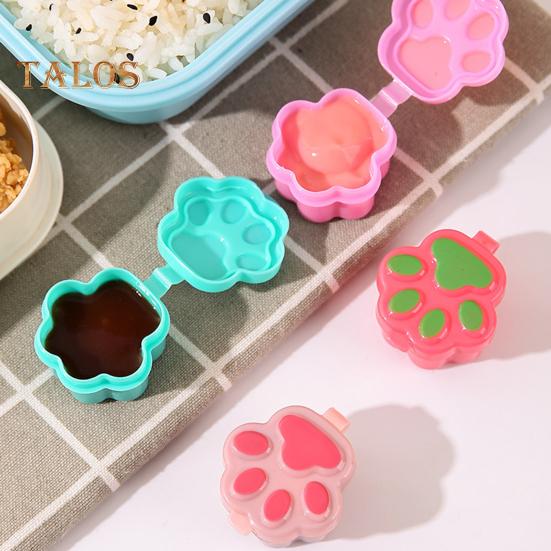 4Pcs Mini Sauce Box Flower Shape Soy Sauce Ketchup Honey Salad Dressing Container Camping Picnic Bento Box Accessories