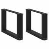 VidaXL Coffee Table Legs In U-Shape, 2 Pieces, Black, 50 X (30-31) Cm, Steel 4013136