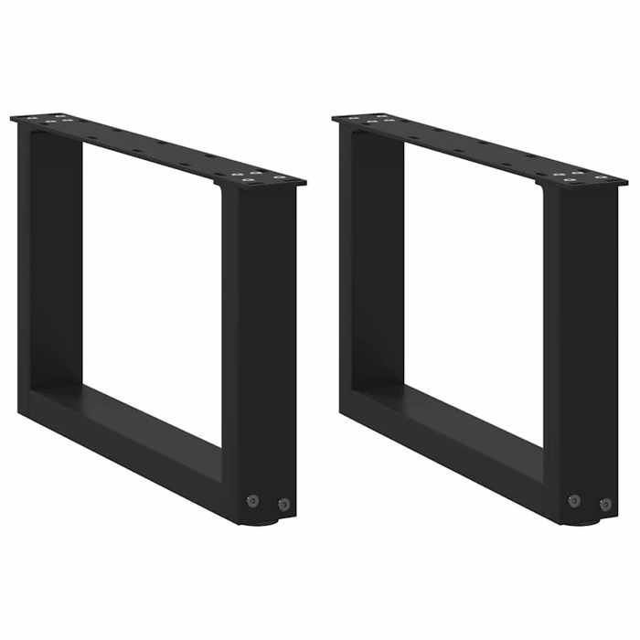 VidaXL Pieds de table basse en U, 2 pièces, noir, 50 x (30-31) cm, acier 4013136