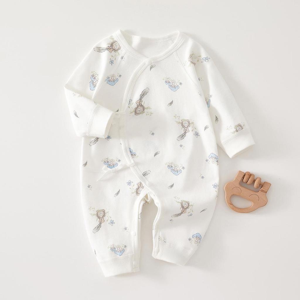 Newborn Pure Cotton Jumpsuit: All-Season Butterfly Romper for 0-6 Months