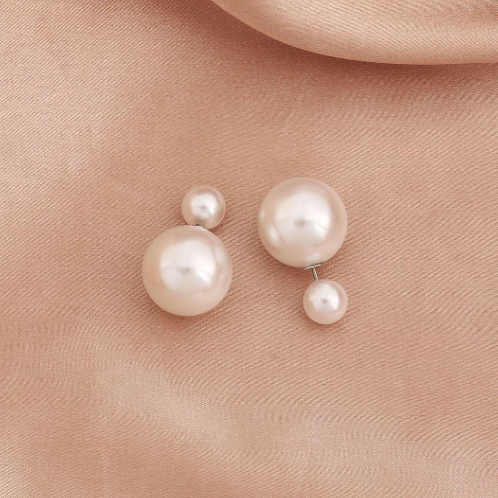Classic Double-Sided Pearl Stud Earrings