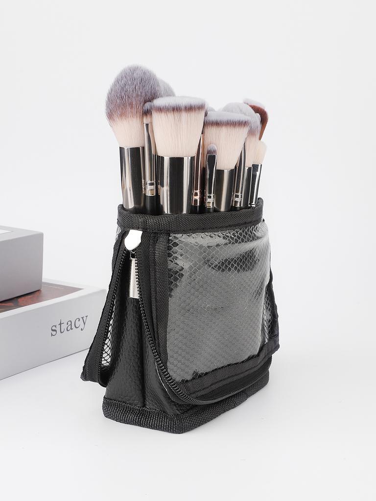 Single Small Vertical Makeup Brush Storage Bag Carrying Advanced Large Capacity Dustproof Makeup Brush Organizer Outdoor