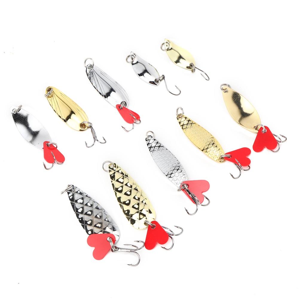 Hard Spinner Fishing Lures Set Bright Colors Fishing Lure Kit Durable Spoon Lures Kit For Trout