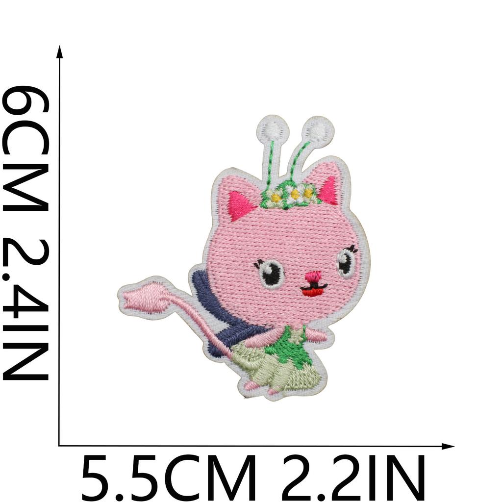 Little Girl Embroidery Cloth Sticker Pet Kitten Patch Sticker Clothes Decoration Cartoon Kitten Computer Embroidery Chapter Sticker