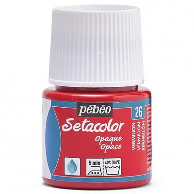Pebeo Farba na textil Môže maľovať na tmavé látky Seta Color Nepriehľadná farba 45ml Karmínová červená 26