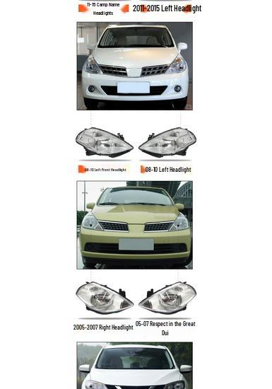 Compatible Headlight Lampshade Shell for 05-19 Nissan Tiida Livina 08 Model LED High/Low Beam
