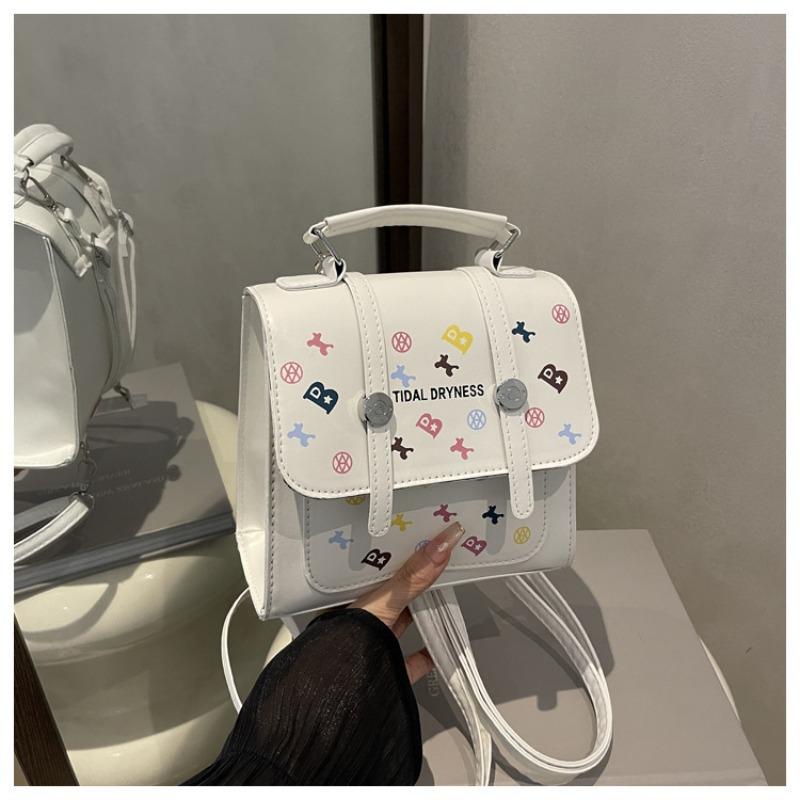 Women s bag  new daily casual versatile messenger bag trend commuter college style backpack белый