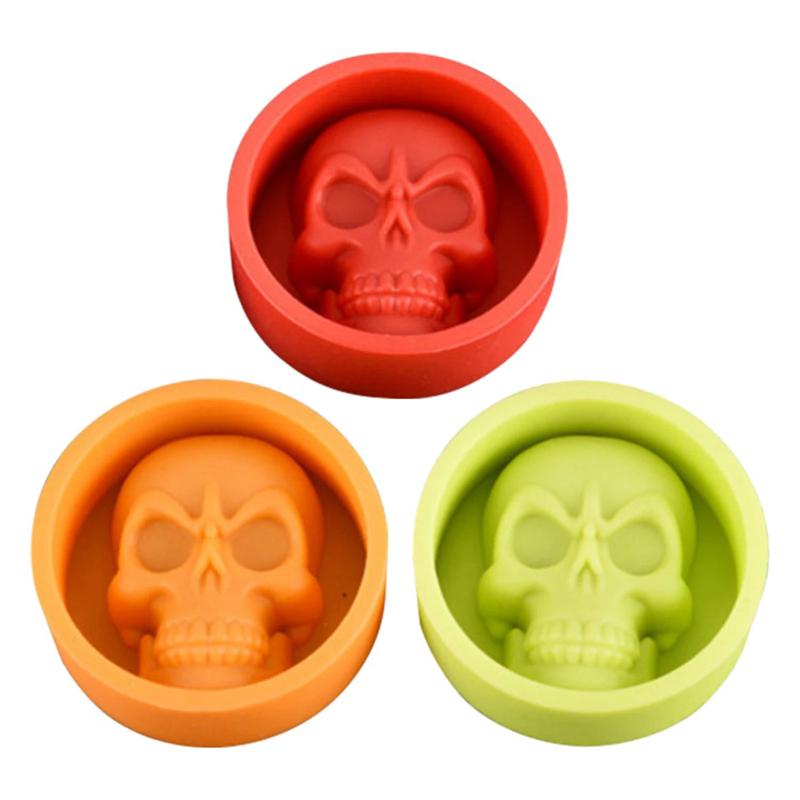 3D Skull Cake Mold Silicone DIY Chocolate Candy Molds Halloween Party Cake Decoration Mold Pastry Baking Decoration Tools