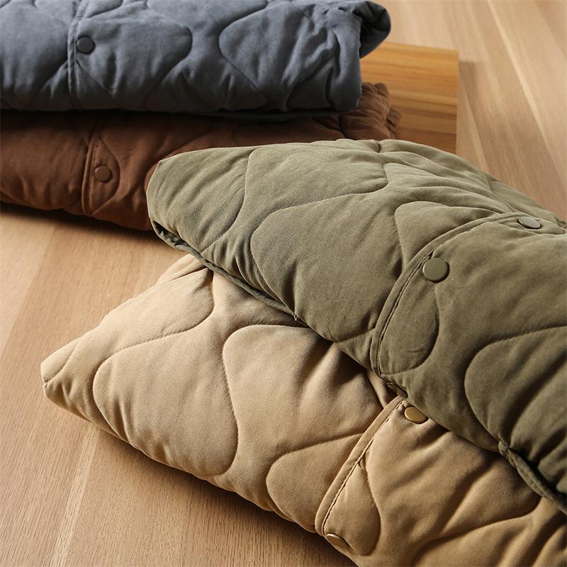 Men's Retro Casual Cotton-Padded Peach Velvet Winter Jacket