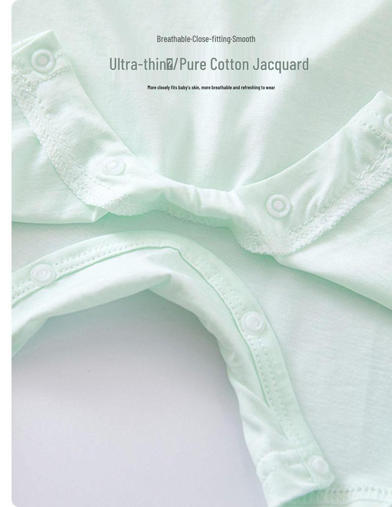 Pure Cotton Short Sleeve Baby Onesie - Newborn Summer Pajama Bodysuit