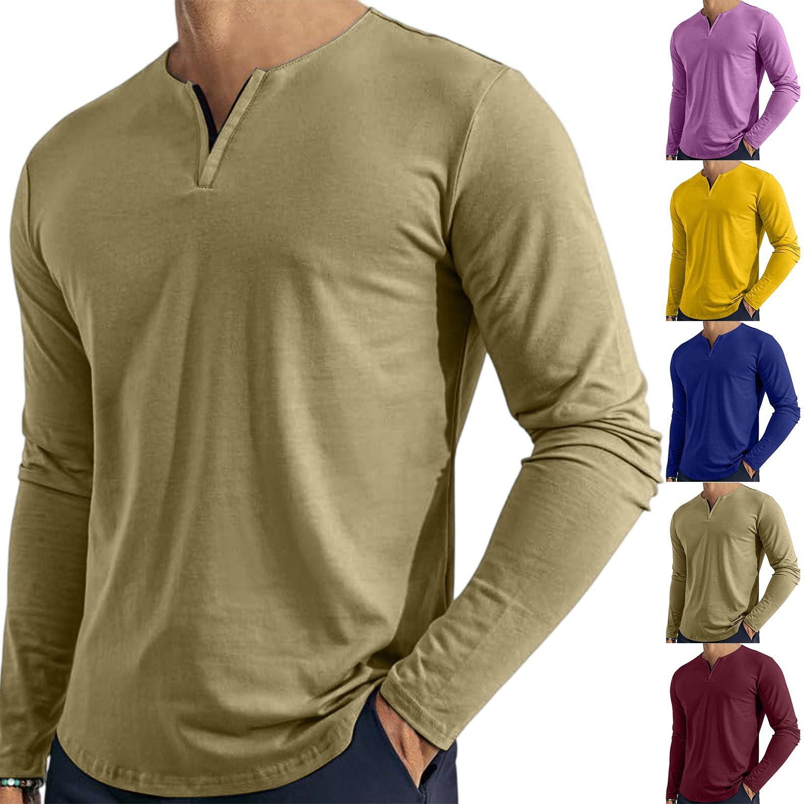 

Мужской топ с V-образным вырезом и длинным рукавом — повседневный XXXL