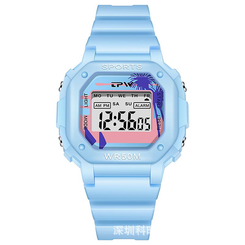 Digital Watches Lady Sports Luminous Multifunction Waterproof Chronograph Wristwatches Outdoor Girls Fashion Student Watch