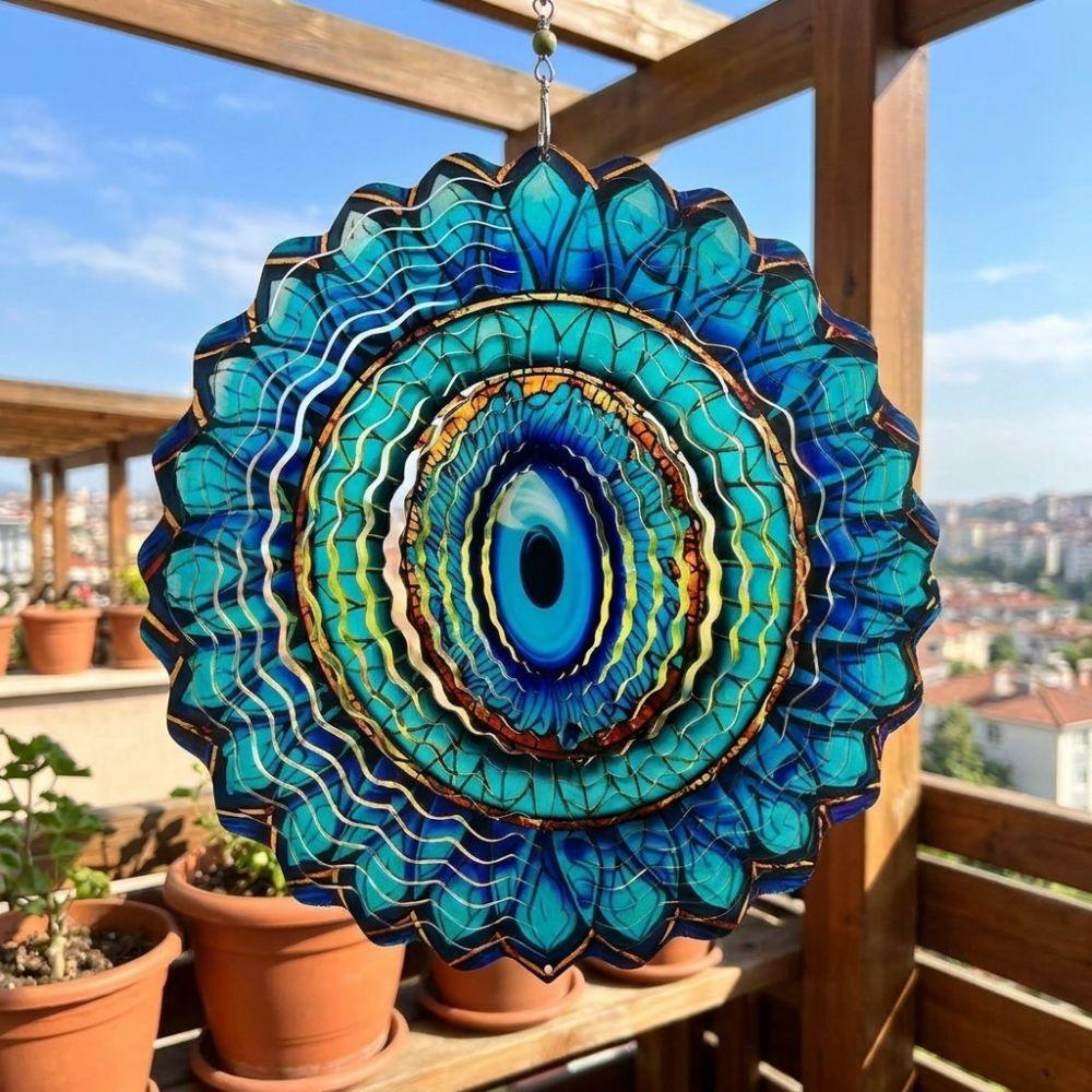 Hanging 3D Wind Spinner Metal Rotating Wind Chime Yard Art Hanging Wind Chime Garden