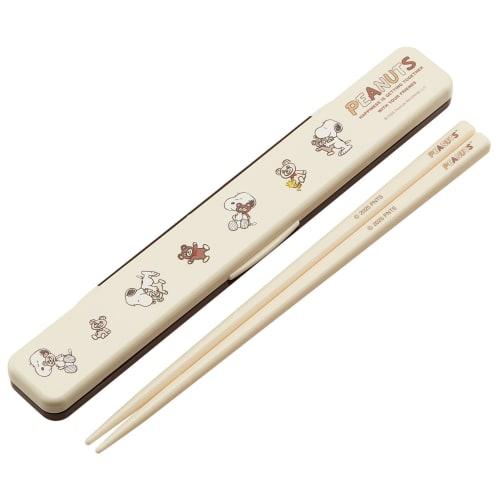 Skater Sada hůlek a pouzdra na hůlky, 18 cm, Vyrobeno v Japonsku, Snoopy a Medvěd, ABC3-A