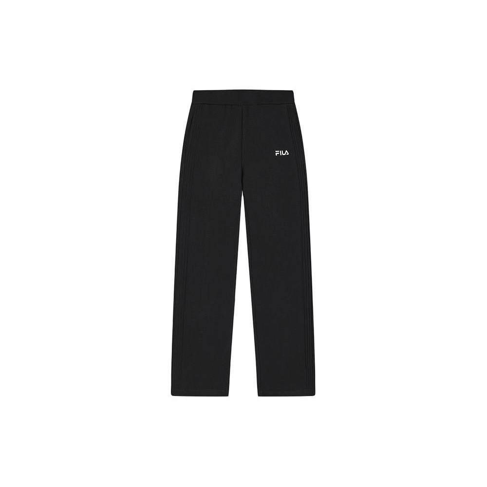 FILA Heritage Series Solid Color Mid Waist Simple Comfortable Straight Leg Casual Pants Women bottoms Black F11W418609F-BK