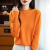 Women's Round Neck Sweater Qinghe Cashmere 30% Cashmere 70% Wool Autumn and Winter Fashion Warm Versatile