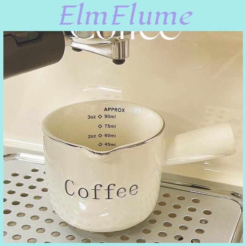 Concentrated Graduation 90ml Ceramic Cup Milk Cup With Handle