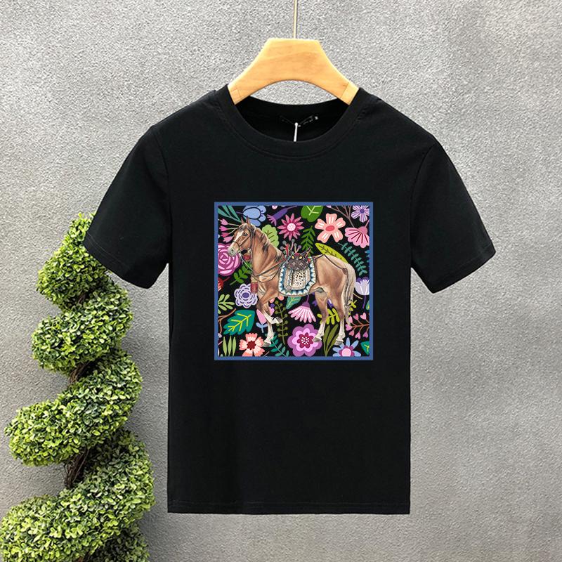 

Flowers and Horses Print 2025 Mens Brand T-shirt High Quality Summer Daily Casual Sports Tee Shirts Male Running Fitness Tops S