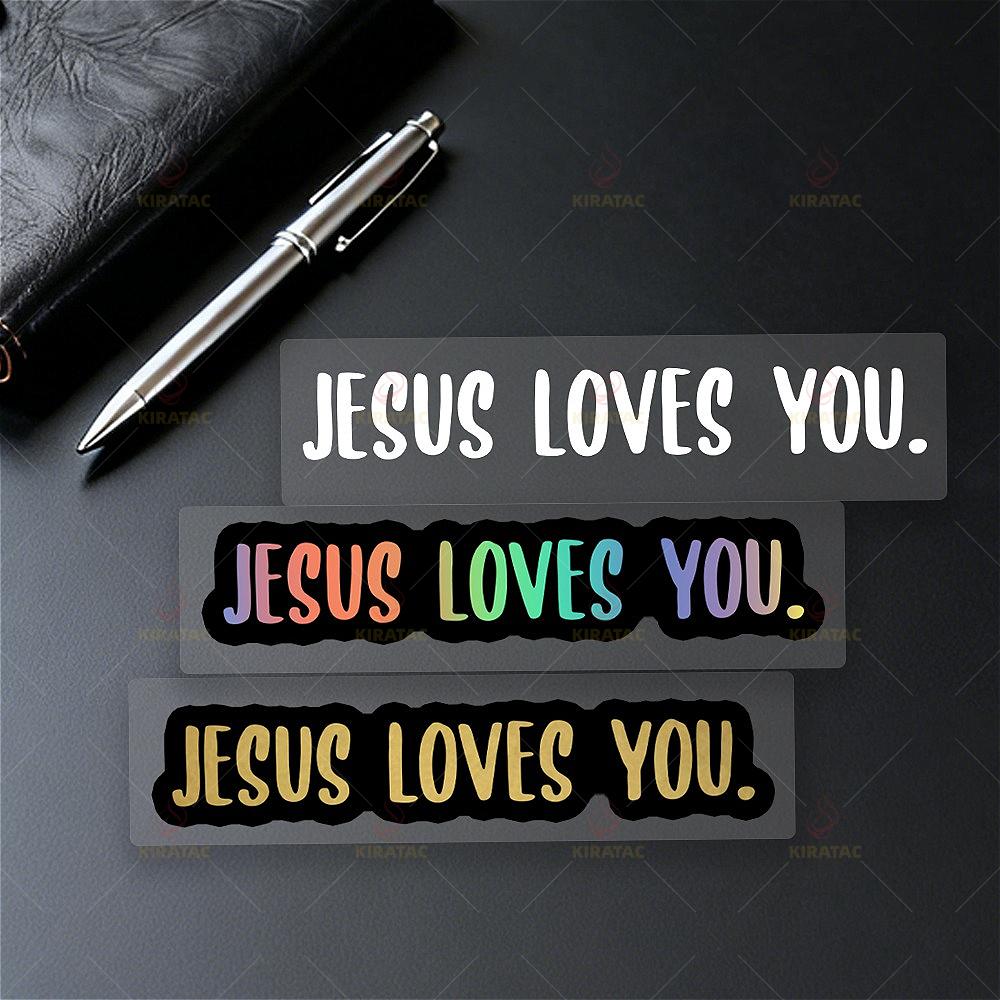 1pc JESUS LOVES YOU Motocycle Stickers Waterproof for DIY Fairings Helmets Fuel Tanks Car Trunk Windows Scooters Vinyl Decals