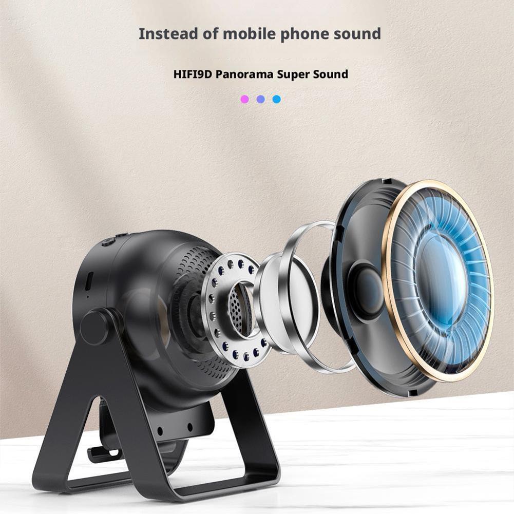 Multifunction 4 IN 1 Wireless Induction Audio Bluetooth Speaker, 360° Rotation Stand with LED-Universal Speaker Stands