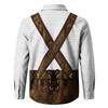 Men's Loose Fit Long Sleeve Shirt 3D Print Oktoberfest Style Button Down Shirt Casual Vintage Design Breathable Fabric Suitable for Outdoor Party