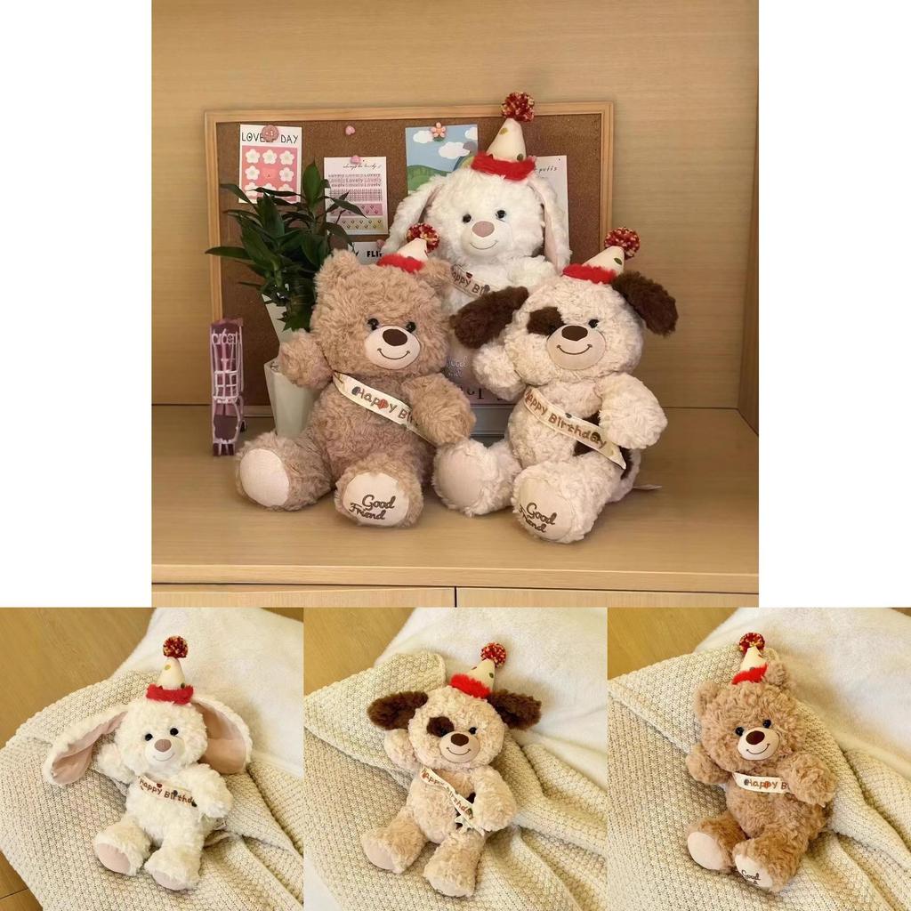 Adorable Bear Plush Toy For Girls Birthday Gift Soft Stuffed Animal Doll 25cm