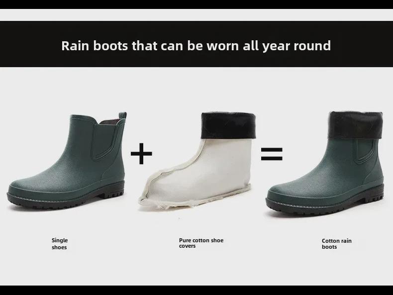 Pantofi de apă antiderapanți pentru bărbați, rezistenți la uzură: Cizme de ploaie pentru toate anotimpurile, pentru pescuit, bucătărie, spălătorie auto