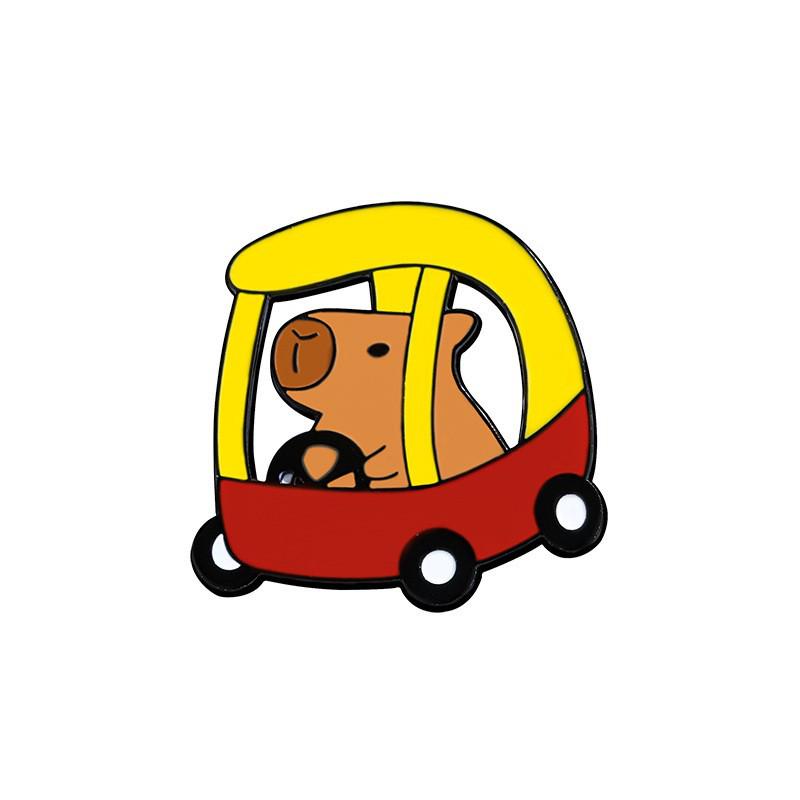 

Cute Capybara Cartoon Brooch: Animal Metal Badge for Kids Backpacks