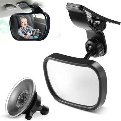 Adjustable Car Back Seat Wide View Baby Safety Mirror Wi/ Suction Cup & Clip