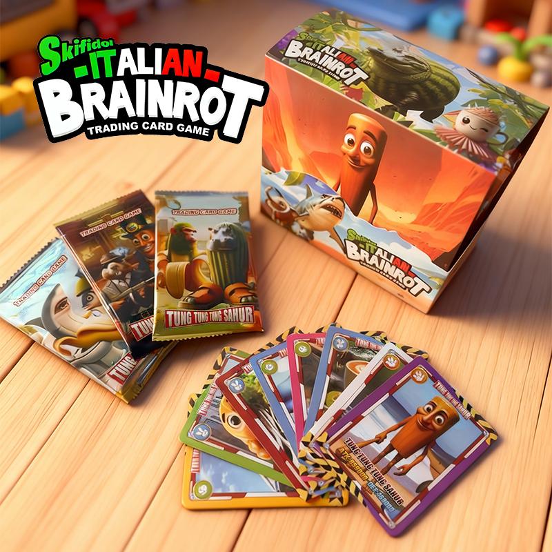 Kolekcja Kart Brainrot z Włoch Gra Kolekcjonerska Karta Bitwa Karta Toystung Sahur Tralalero Tralala Dla fanów Dzieci Uroczy Prezent
