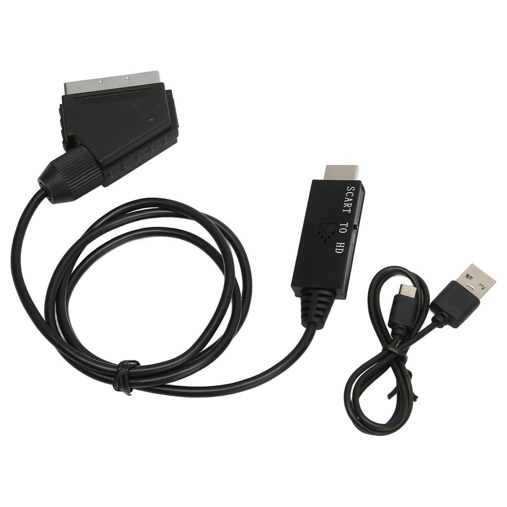 SCART To HD Multimedia Interface Converter HD 1080P SCART To HD Multimedia Interface Adapter Cable for Sound Video DC 5V
