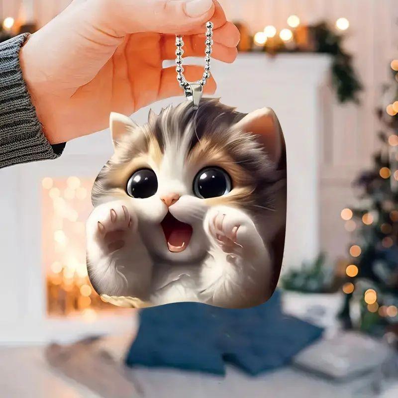 Entzückendes Acryl-Katzen-Hängeornament zur Autoinnendekoration im Cartoon-Stil