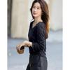 Demana Elegant V-Neck Lace Embroidered Long Sleeve T-Shirt