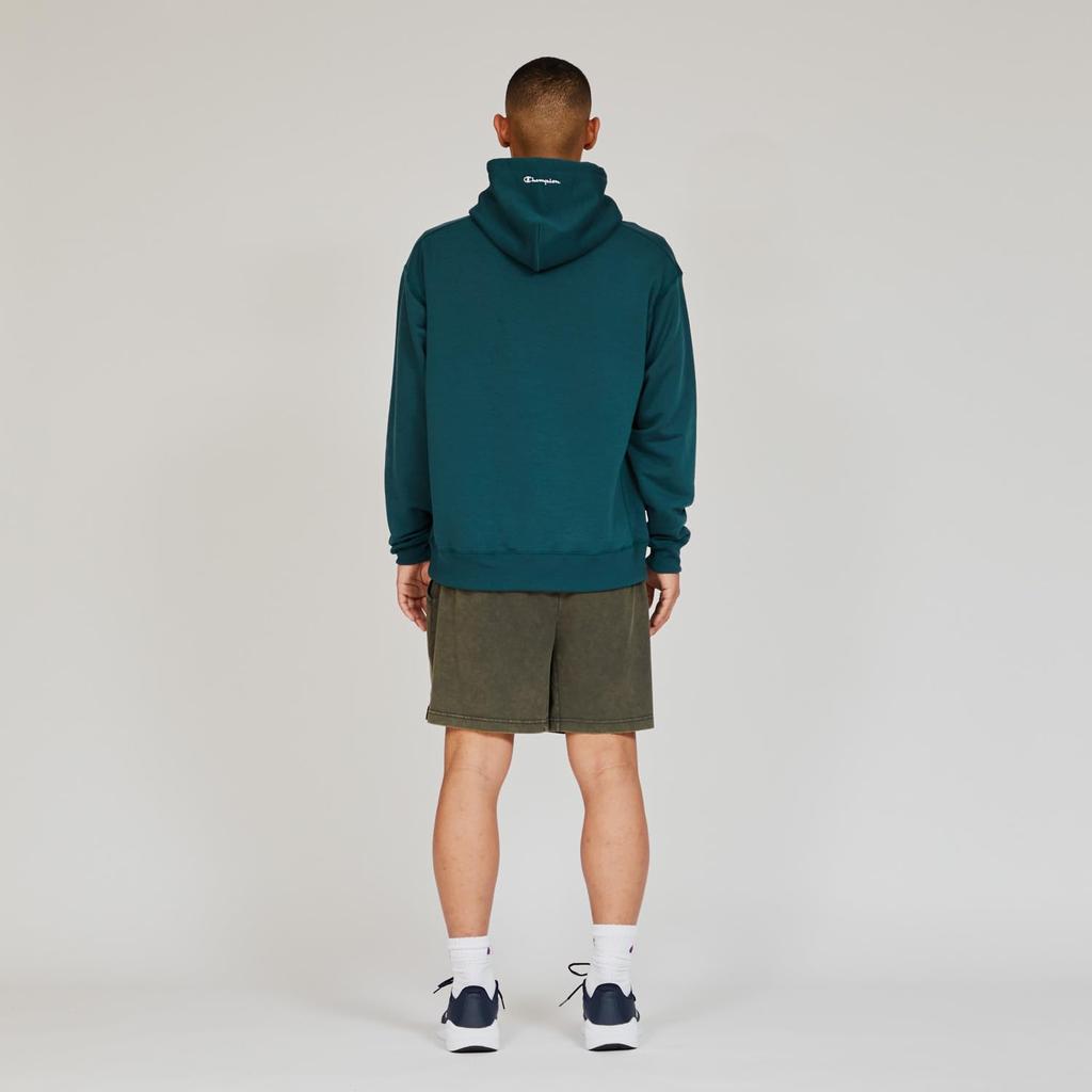 Champion Forest Grass Long Sleeve Terry Hooded Script Tech Men's Sweatshirt, Quick-Drying, Stretch, Logo, Weave® (C3-BS120)