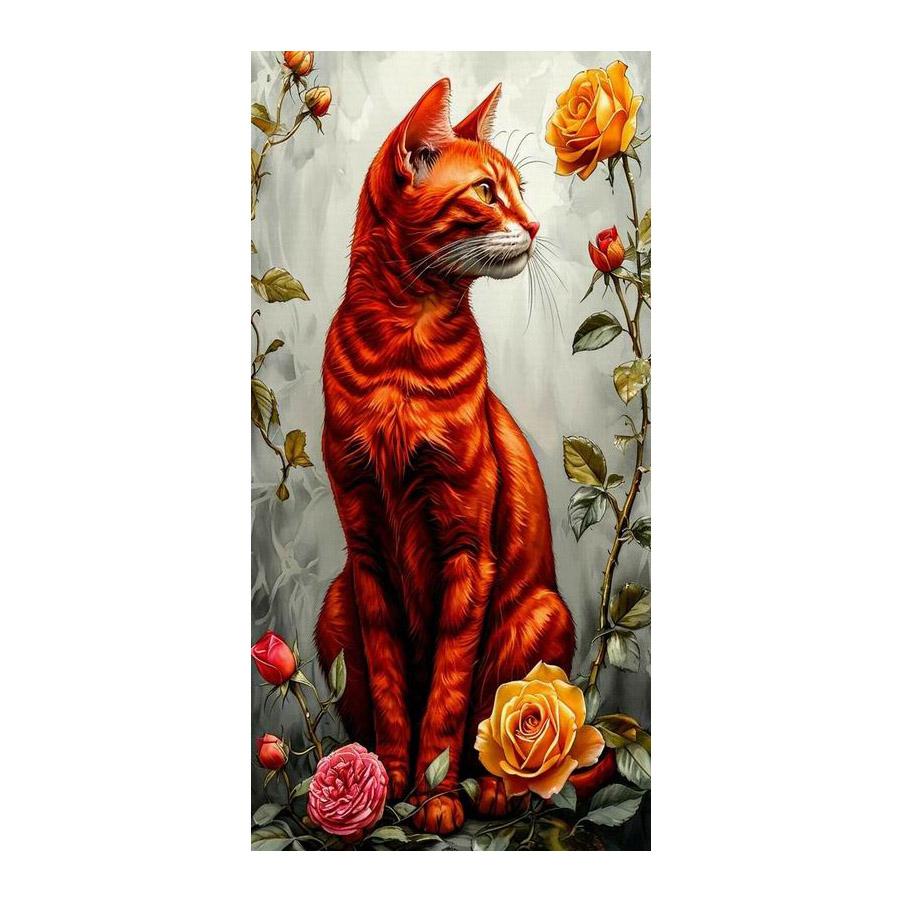 Black Red Cat Large Size Diamond Painting Animals Diy Full Square Round Drill Rhinestone Embroidery Flowers Mosaic Cross Stitch Kits Wall Decor
