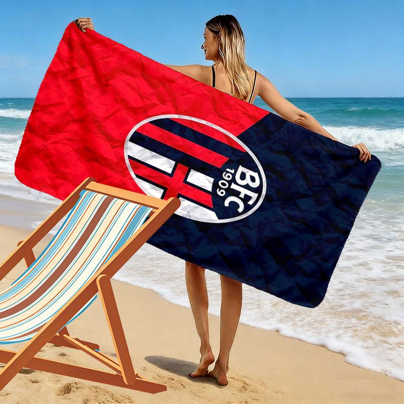 Asciugamano da Spiaggia Stampa Bologna FC 1909, Asciugamano Grande Morbido Asciugatura Rapida per Spiaggia Campeggio Nuoto