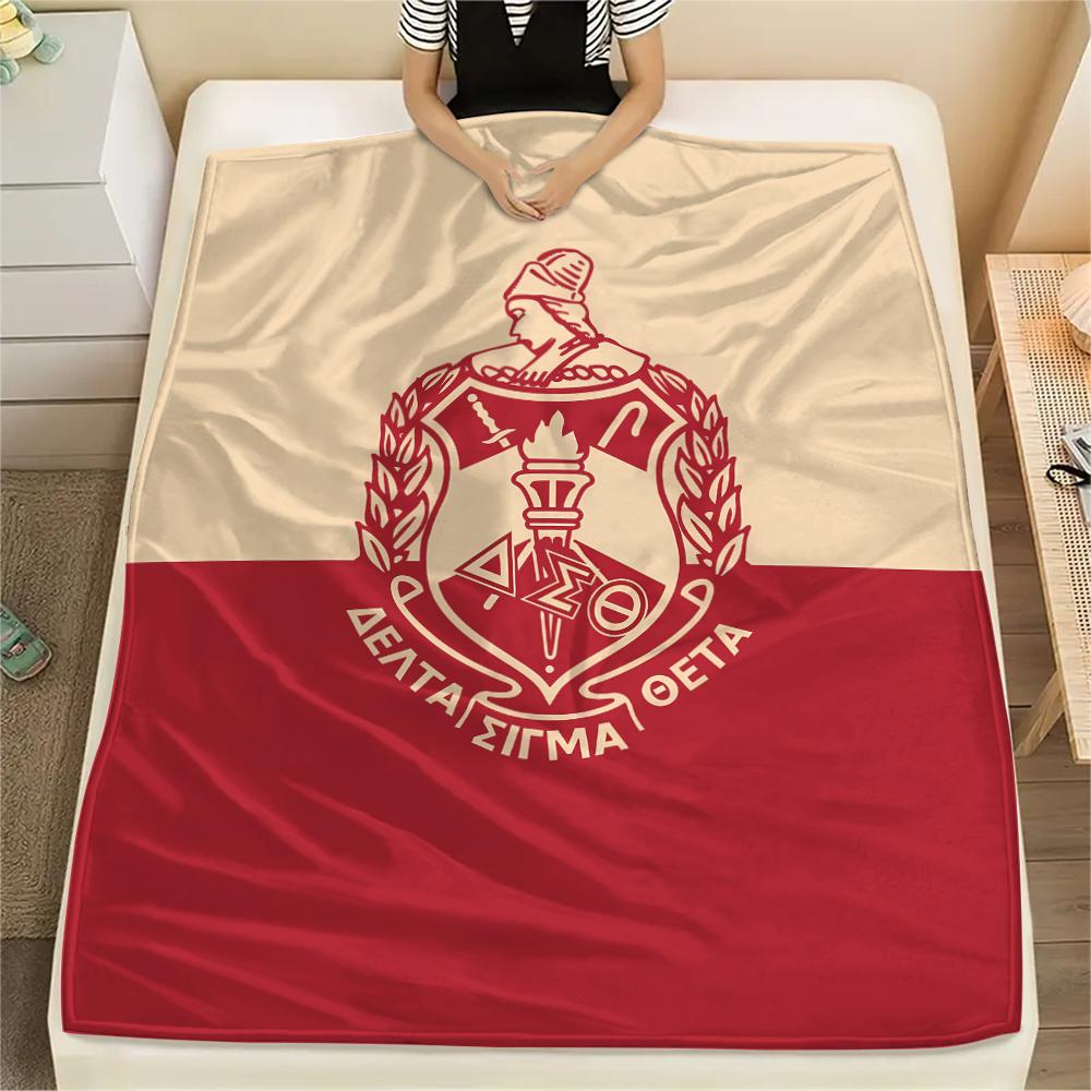 1PC Delta Sigma Theta Print Flannel Blanket, High quality All Seasons, Home Decor, Warmth and Comfort, Perfect for Christmas Gifts