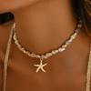 New Arrival Starfish Conch Bohemia Beaded Shell Pendant Necklace for Women Beach Vacation Retro Charm Gifts Accessories Zircon