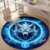 1pc FlameWolf Office Round Area Rug, Indoor Mat Suitable ForOffice, Under Office Chairs Bedroom Living Room Home Decor, Room Deco T126
