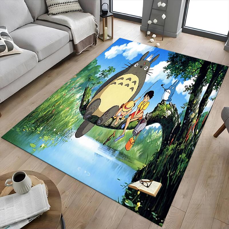 1 Stück Regentag Totoro Teppich für Spielzimmer Schlafzimmer Wohnzimmer Sofa Heimdekoration, Kinder Spielbereich Teppich Rutschfeste Bodenmatte Y72910