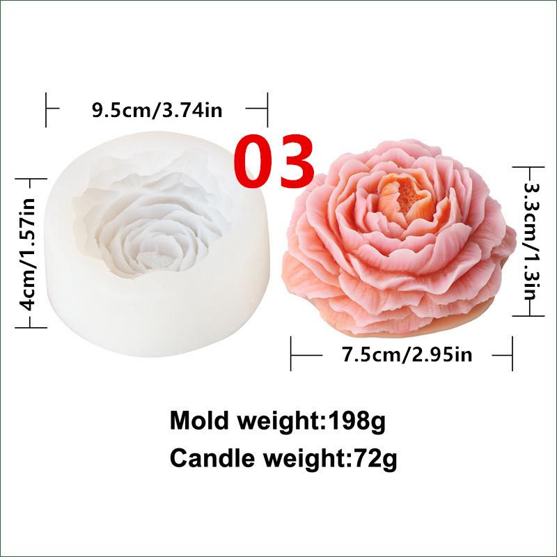 

Rose Peony Silicone Candle Mold DIY Peony Cake Chocolate Rose Bouquet Wedding Gifts Resin Home Decoration Crafts