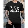 Soccer, Men'S Short-Sleeve Casual Sports Loose Round-Neck T-Shirt, Breathable And Cool for Fitness And Exercise