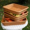 Rattan Storage Basket Bread Basket Table Food Storage Basket Home Woven Storage Basket Trays Fruit Serving Tabletop Display Tray